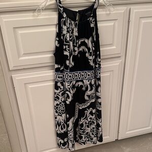 White House Black Market Monochrome Swirl Dress